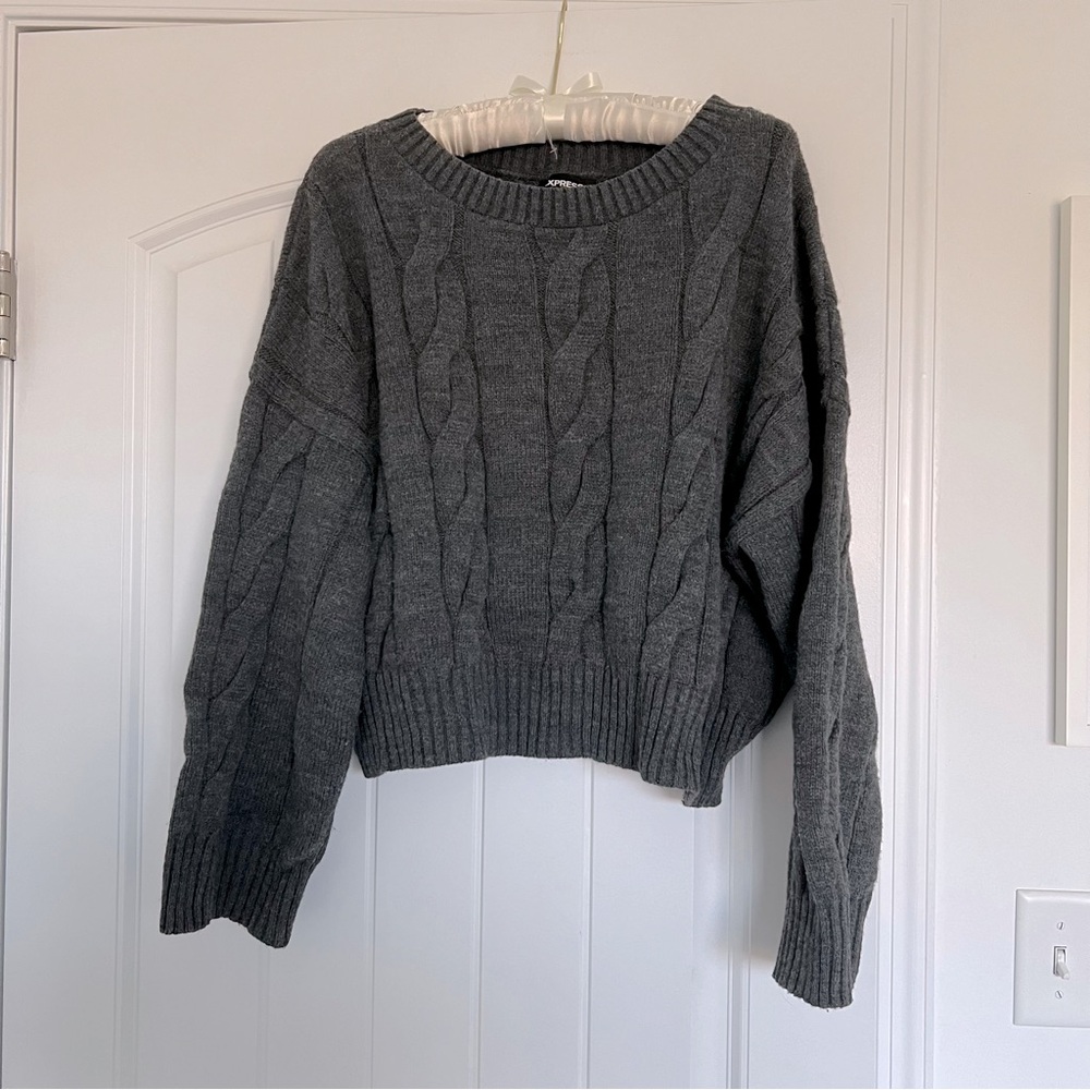 Express Cable Knit Boxy Sweater